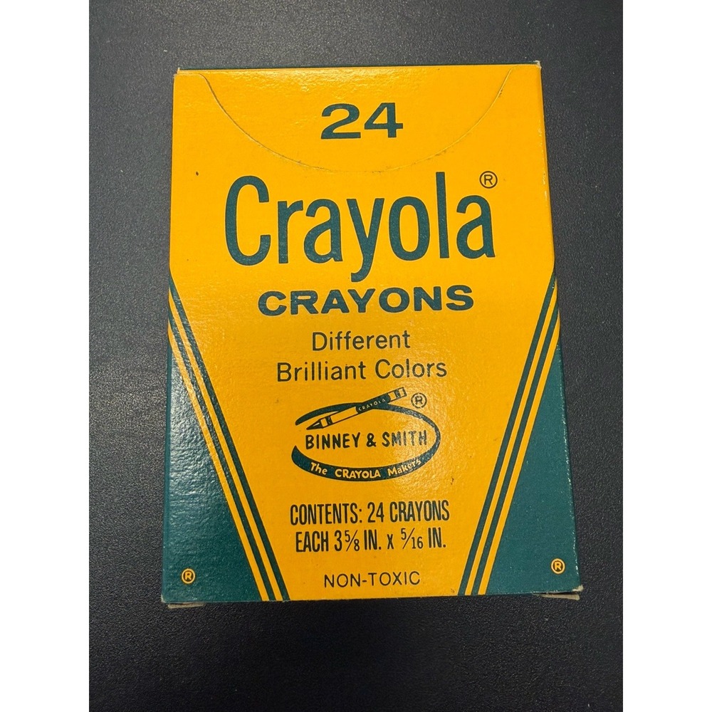 Vintage Binney & Smith Crayola 24 Crayons Complete Retired Colors USA 1980s